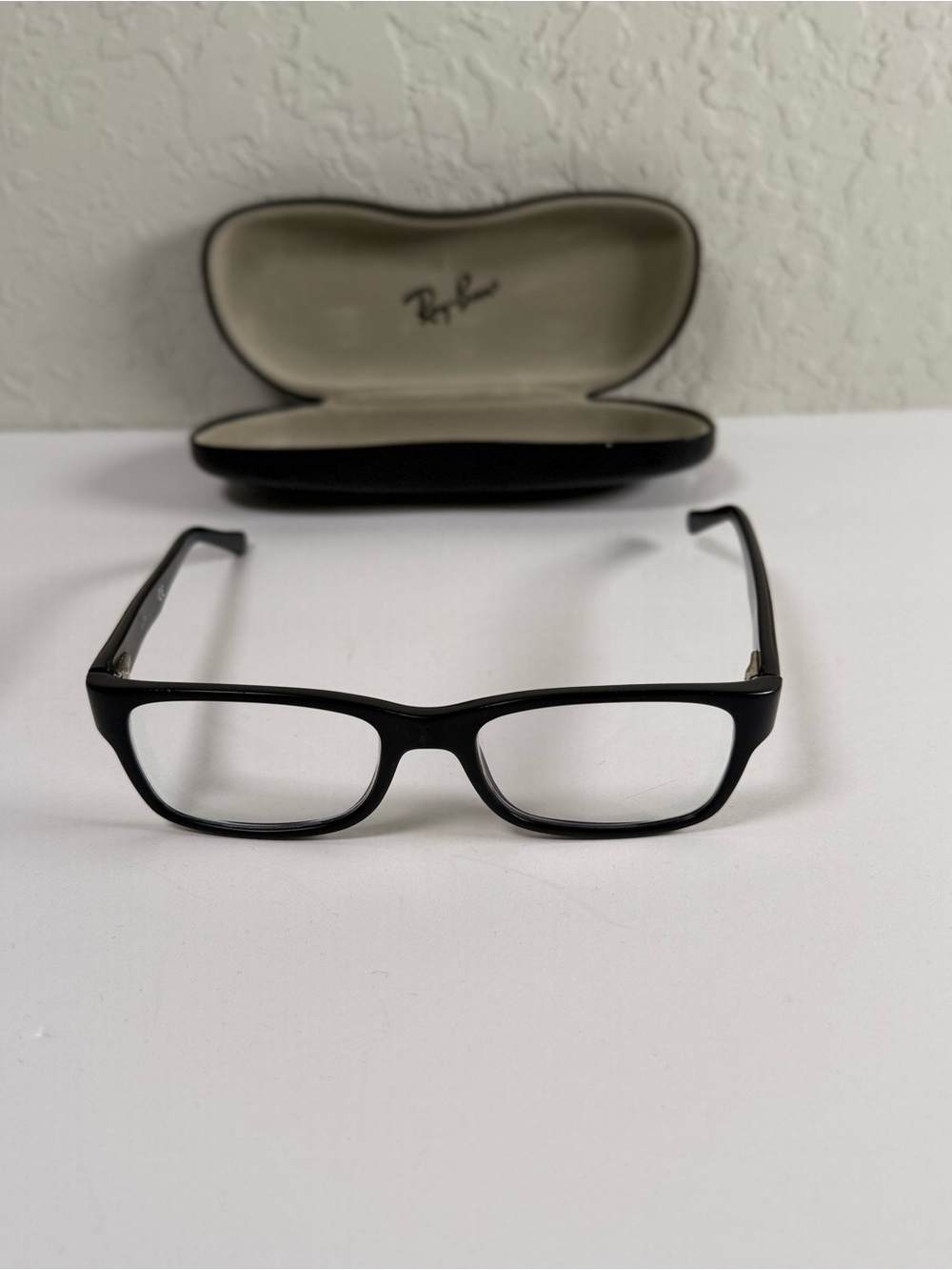 Ray-Ban Black Rectangular Eyeglass Frames w/ Original Case RX